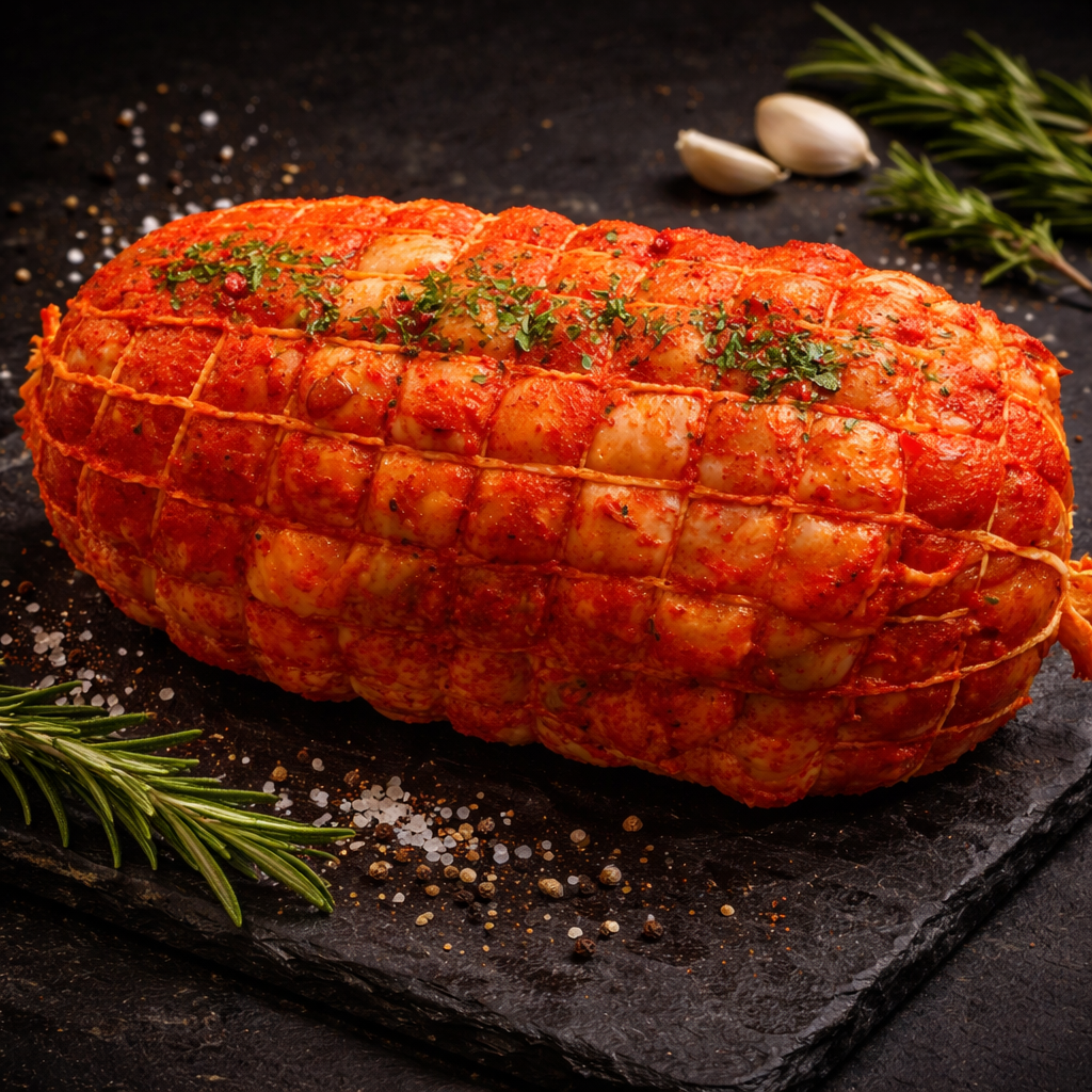 Kipdijenvlees rollade gekruid