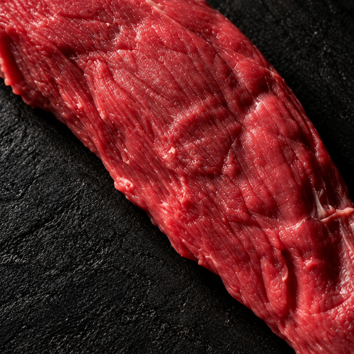 Close-up van de vleesstructuur van diamanthaas – Meat & Go