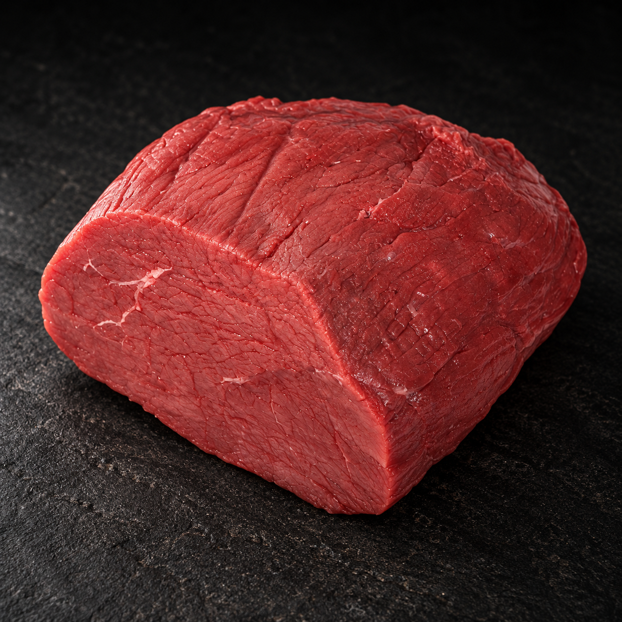 Magere rosbief op donkere natuursteen – Meat & Go